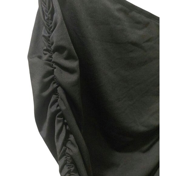 NWT Commense Black Side Ruched Off-Shoulder One Sleeve Dress Size Small - Picture 3 of 6